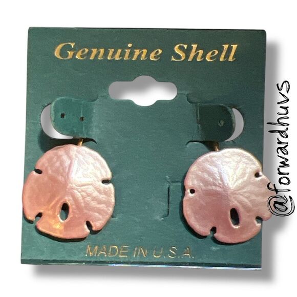 Genuine Shell Pastel Sand Dollar Clip on Earrings - Picture 7 of 8